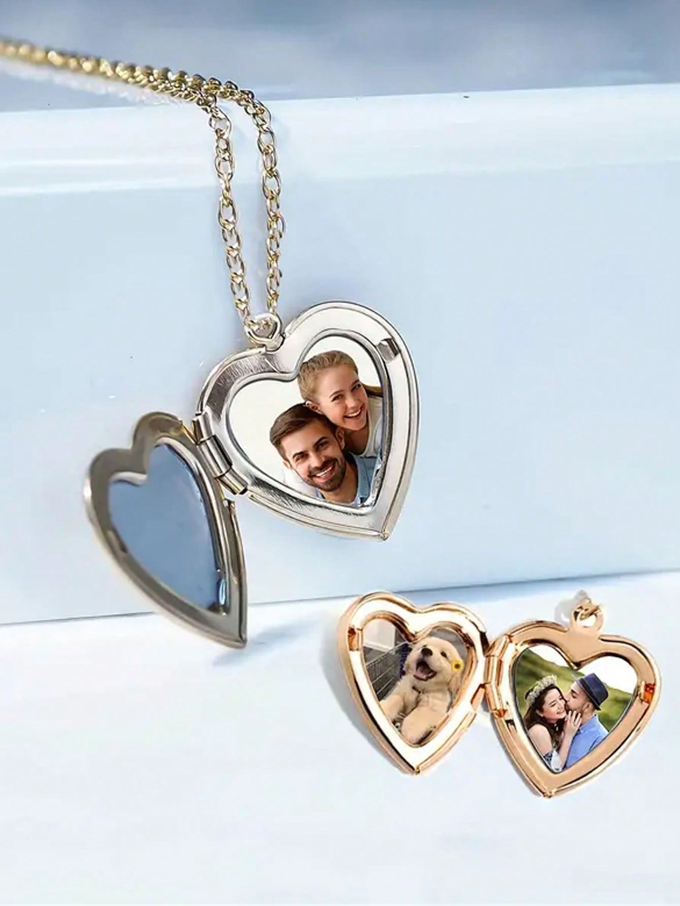 Custom Personalized Photo Heart Pendant Necklace